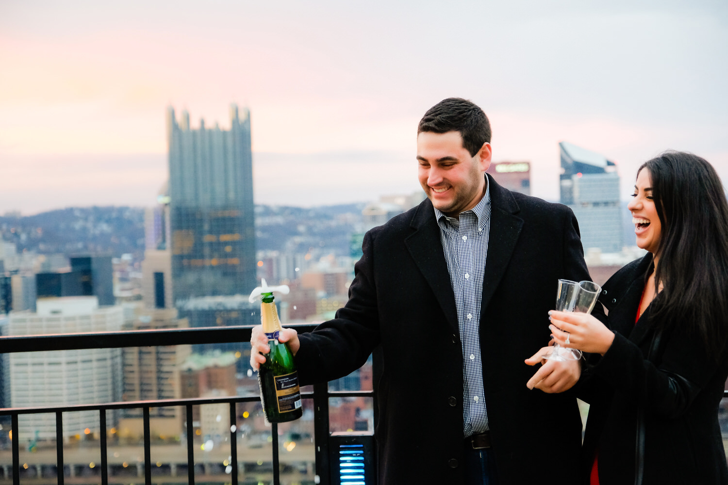 celebration engagement photos pittsburgh • Pittsburgh Surprise Proposal Photography | Engagement