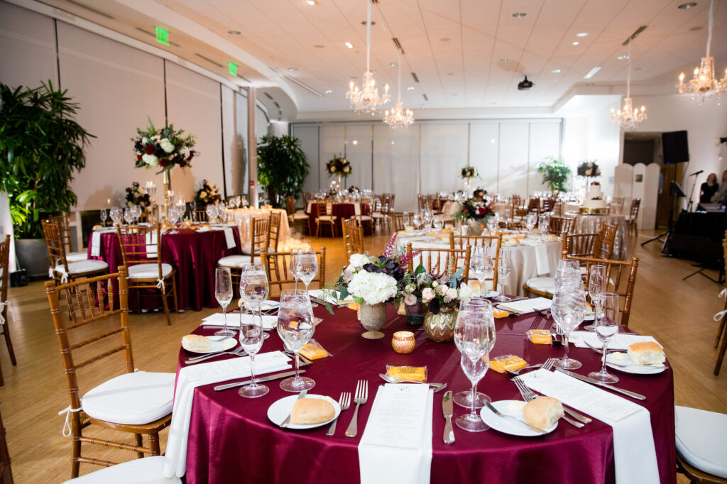 wedding reception setup in the frank sarris ballroom phipps conservtory • Phipps Conservatory Weddings