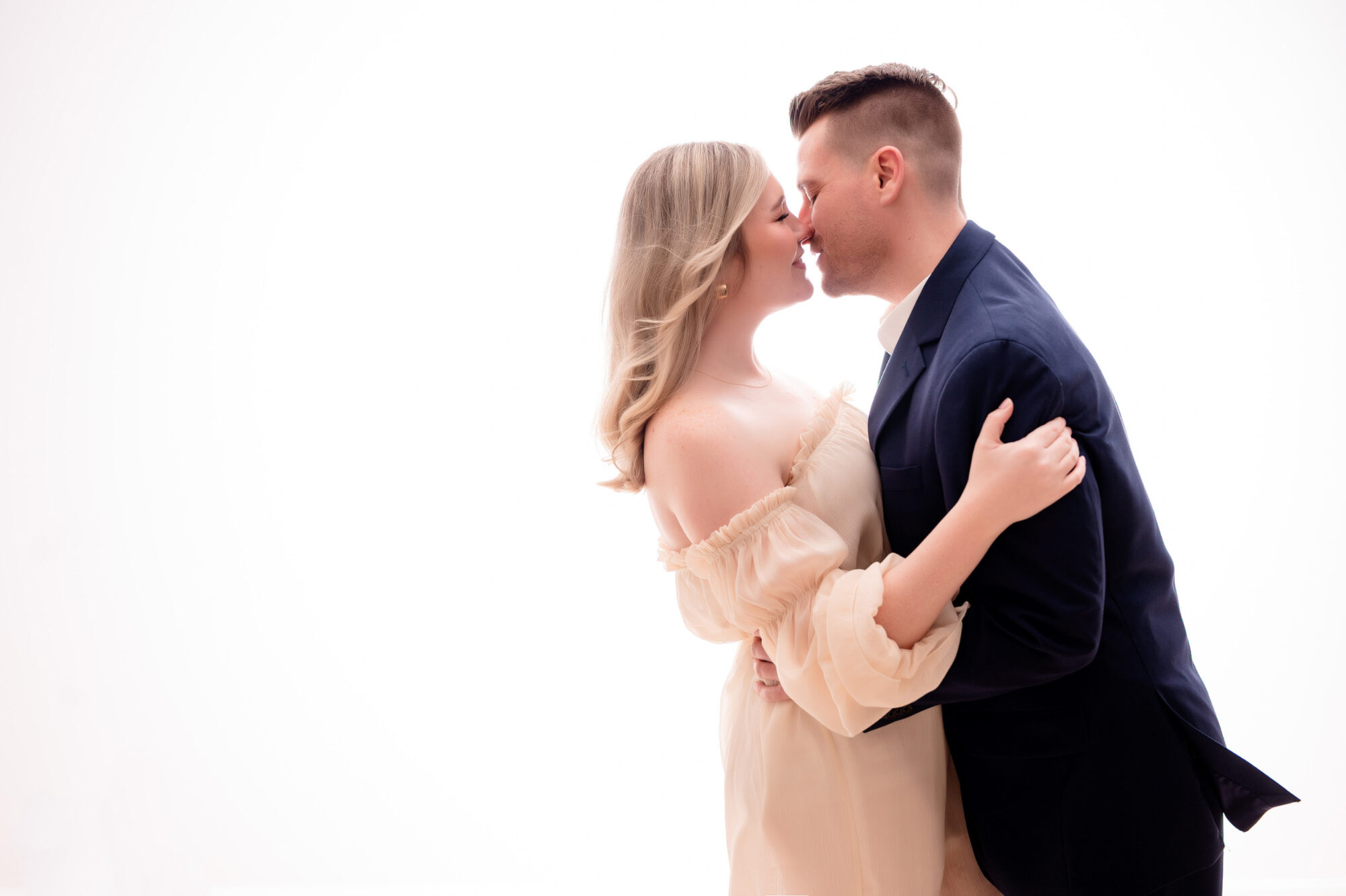 Classic engagement portrait of a modern couple in Pittsburgh • Pittsburgh's Modern Studio Engagement Session: Contemporary Love