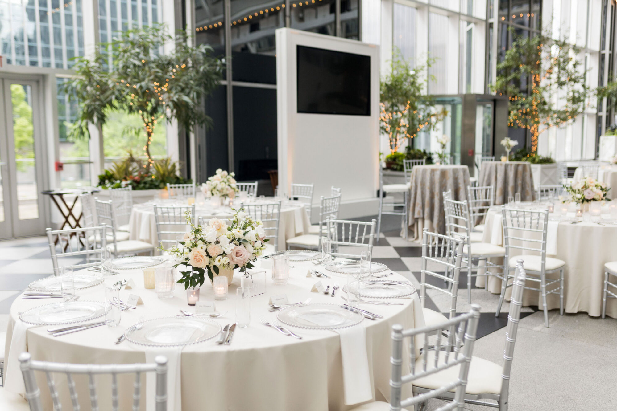 ppg wintergarden wedding design reception space • PPG Wintergarden Weddings: Modern Glass-Walled Pittsburgh Receptions You'll Love!