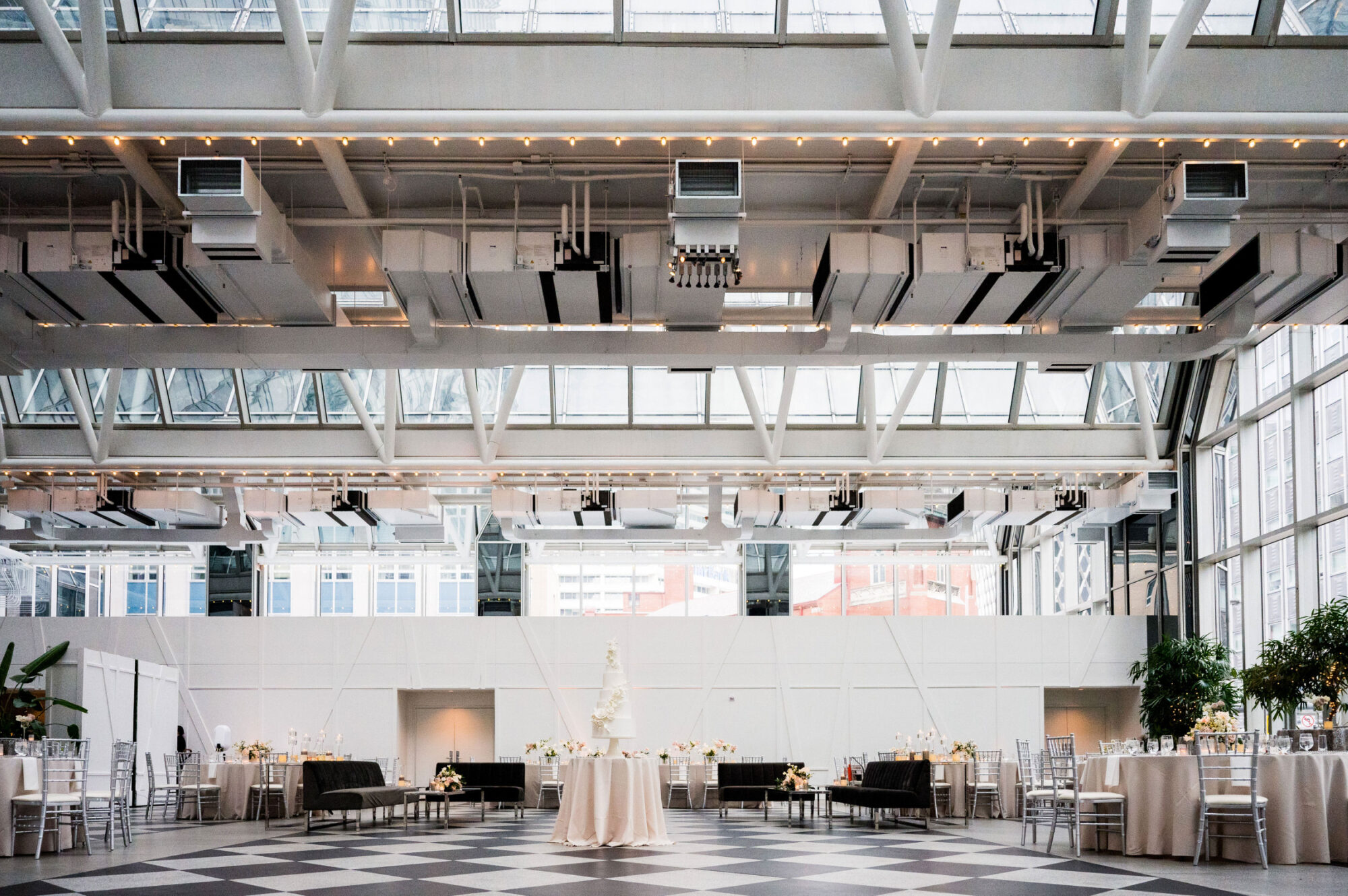 wedding reception space at ppg wintergarden in pittsburgh downtown • PPG Wintergarden Weddings: Modern Glass-Walled Pittsburgh Receptions You'll Love!